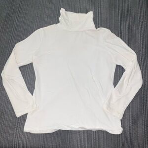 Girls White Turtle Neck Long Sleeve